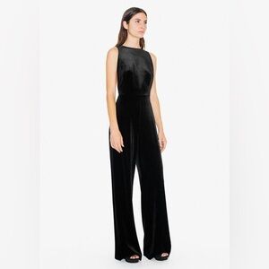 American Apparel Stretch Velvet Skater Jumpsuit